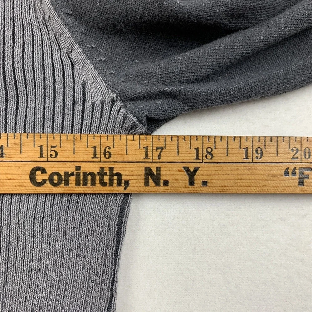 BKE Sweater Mens Medium 1/4 Zip Charcoal Grey Pullover‎ Ribbed Cuff Hem Collar